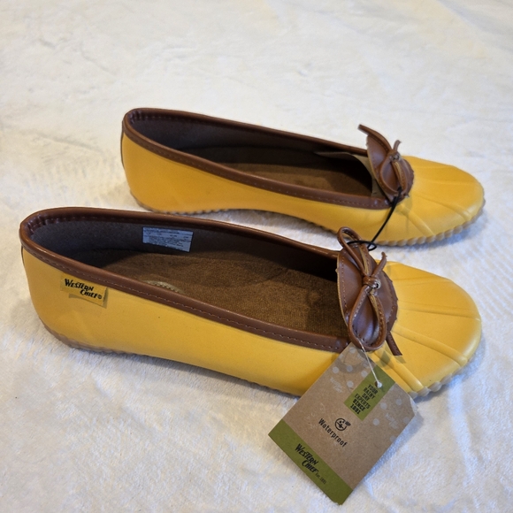 NWT Western Chief "Duck Skimmer" Yellow Waterproof Flats US 9 - Picture 1 of 15